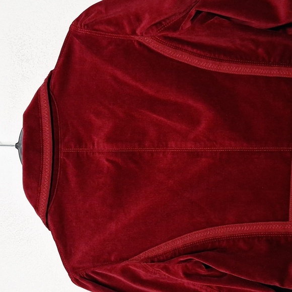 White House Black Market Red Burgundy Romantic Velvet Jacket Approx. Size S - Picture 10 of 14